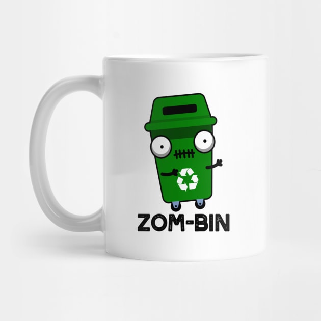 Zom-bin Cute Halloween Zombie Trash Bin Pun by punnybone